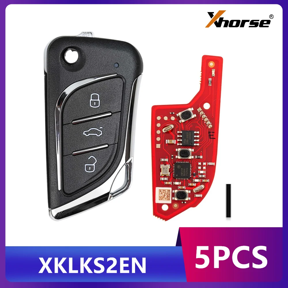 

5 шт. Xhorse XKLKS2EN проводной дистанционный ключ для Lexus, тип KLKS0EN, стиль LEI.KSS (хромированный), обновленная версия XKLKS0EN