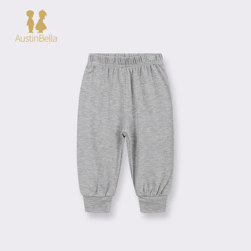 Austin&Bella Spring Autumn Baby Pants Bamboo Fiber Baby Boys Girls Solid Color Loose Long Trousers Toddler Clothes Newborn Pants