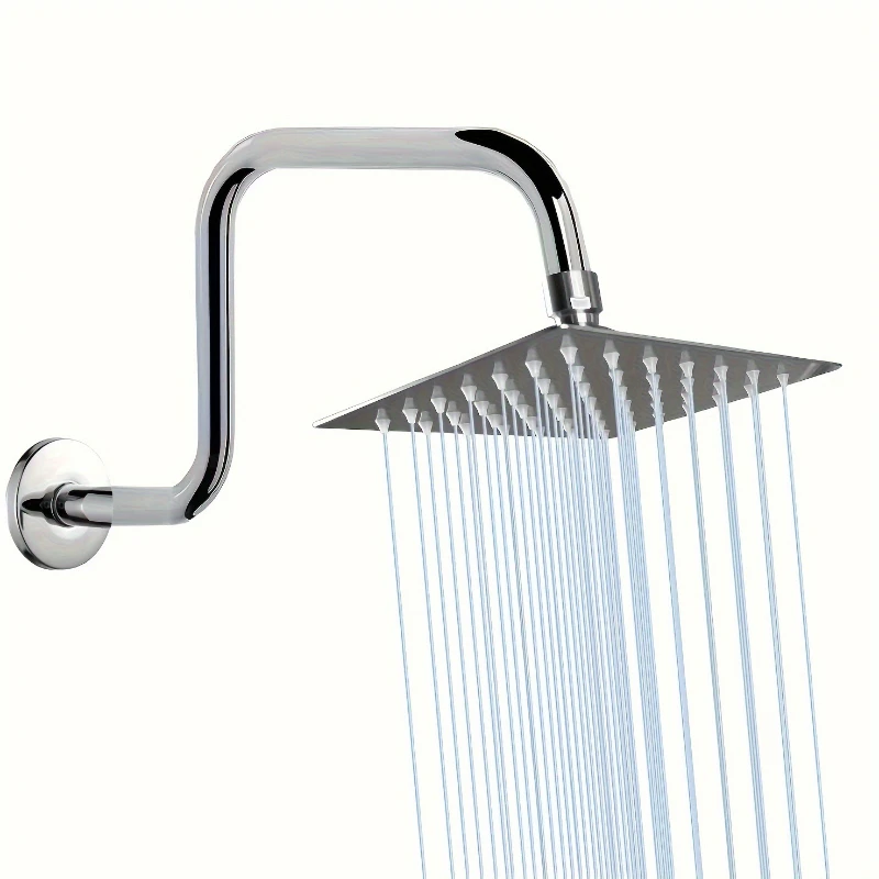 Wall Concealed S Bend Stainless Steel Shower Extension Arm, Fixed Shower Arm for USA & Australia Bathroom Installation