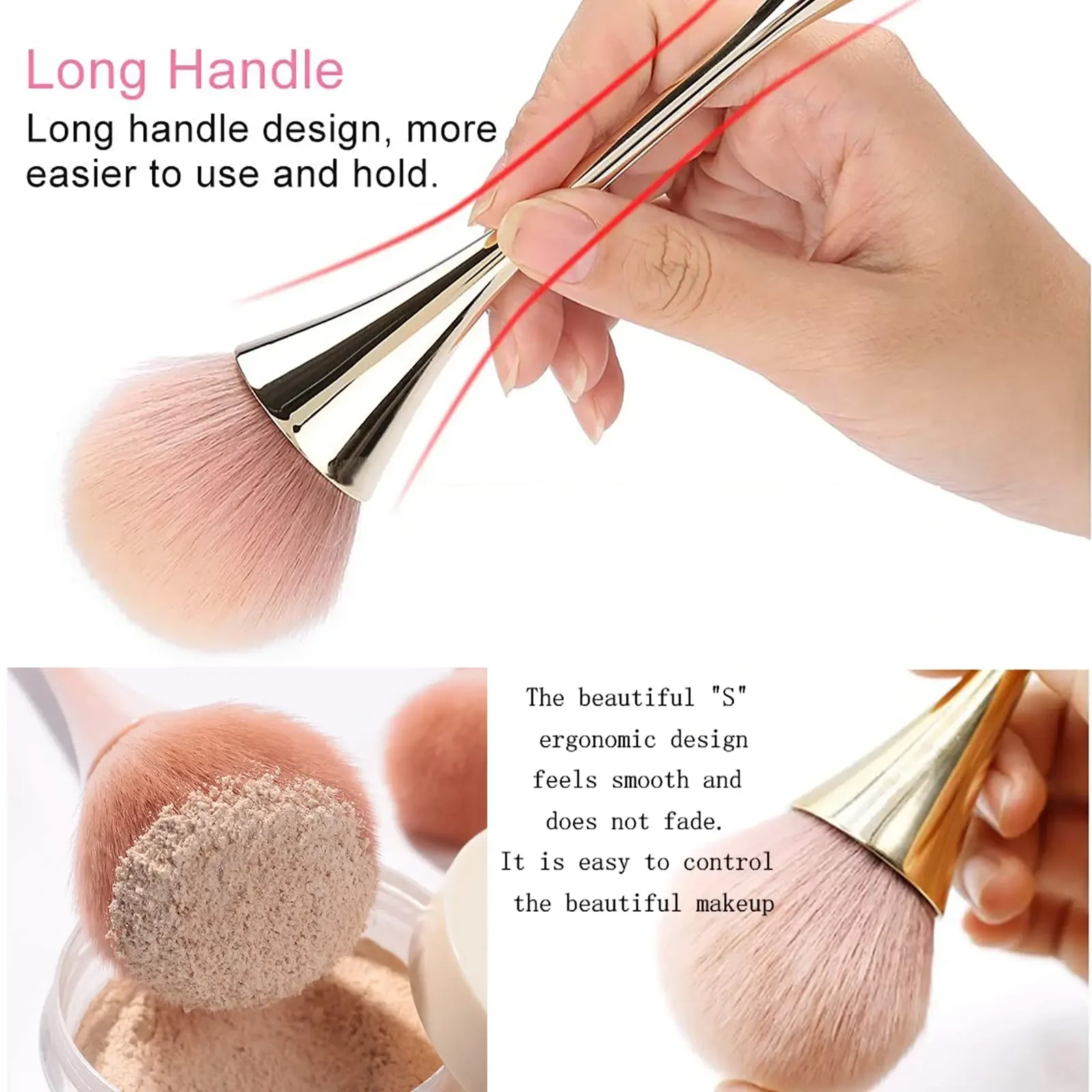 2pcs Nail Dust Brush Acrylic Brush Cleaner Nail Brushes for Cleaning Dust Dip Powder Brush