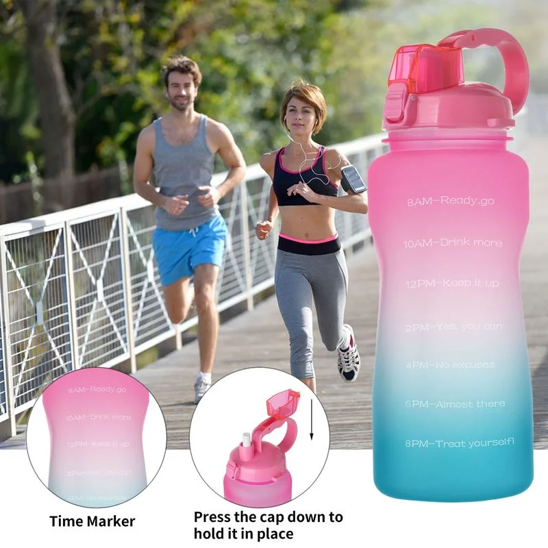 Fitness Outdoor Sports 2L Large-capacity Water Bottle Straw Bouncing Water Bottle Cup High Temperature Plastic Cup