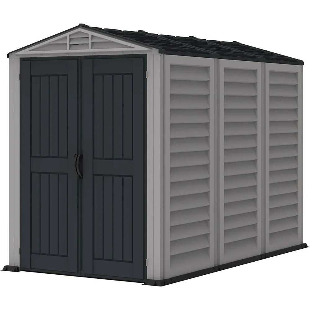 

Yardmate Plus Outdoor Vinyl Storage Shed, Adobe/Grey