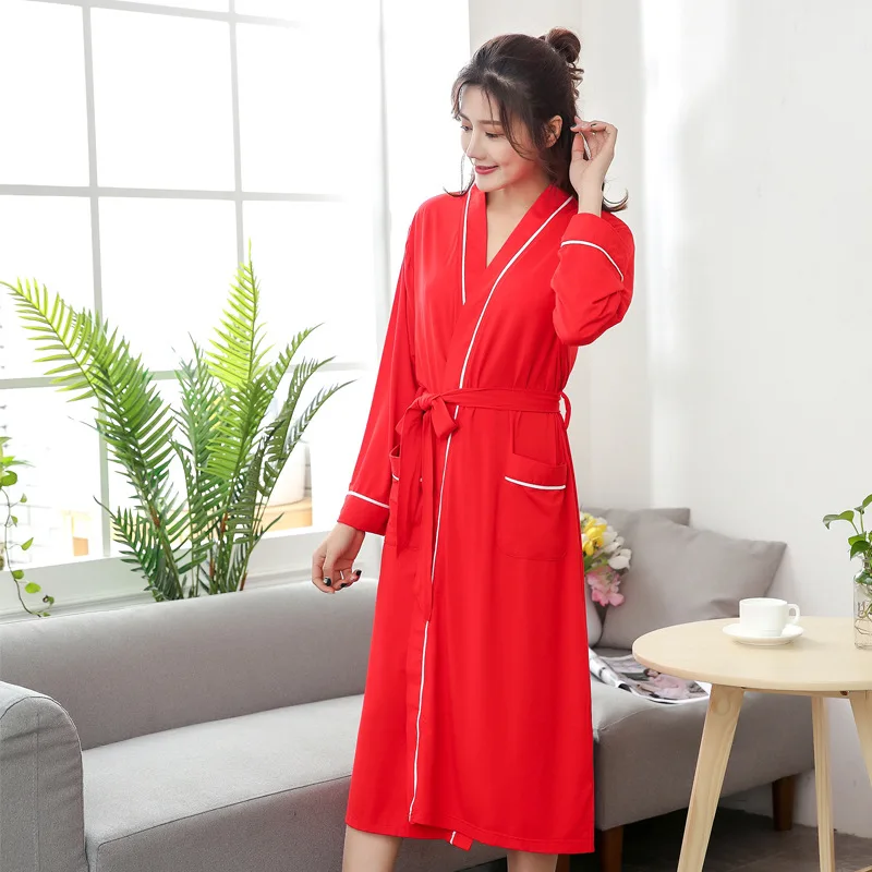 Tie Up Bathrobe Made of Bamboo Pulp Fiber Medium To Long Length Yukata Suitable for Both Men and Women