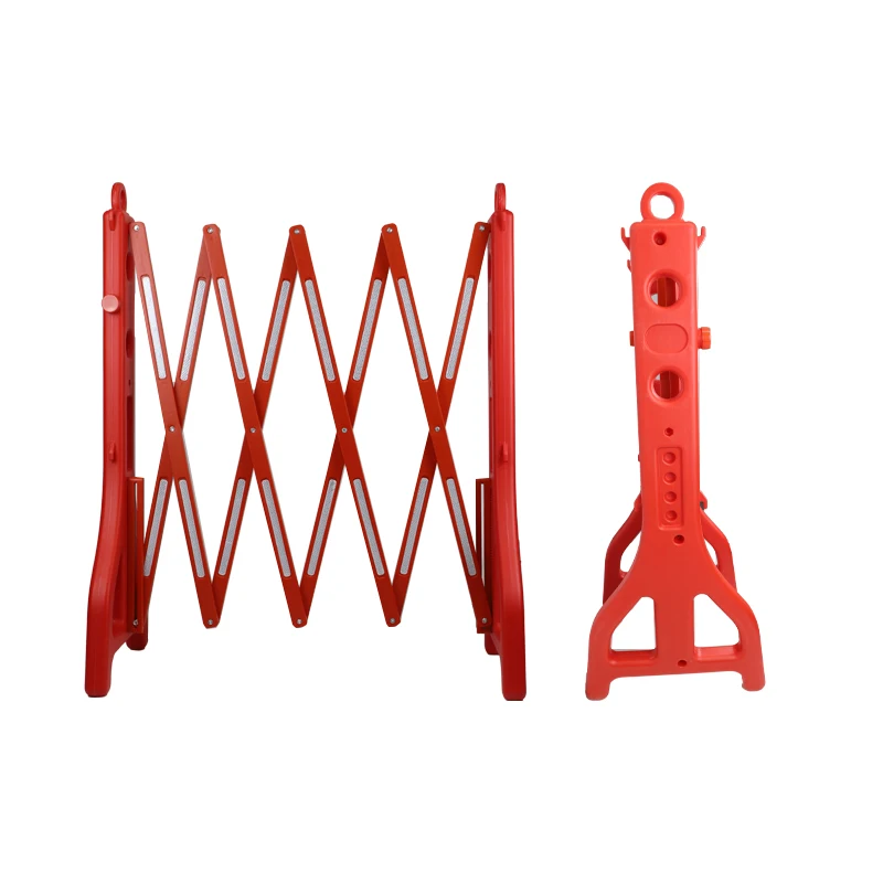 durable red and yellow plastic traffic barriers for road safety