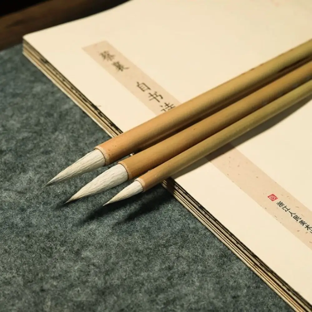 

Traditional Chinese Calligraphy Brush Oil Painting Wolf Hair Scriptures Writing Brush Bamboo Oil Watercolor Art Paint Brush