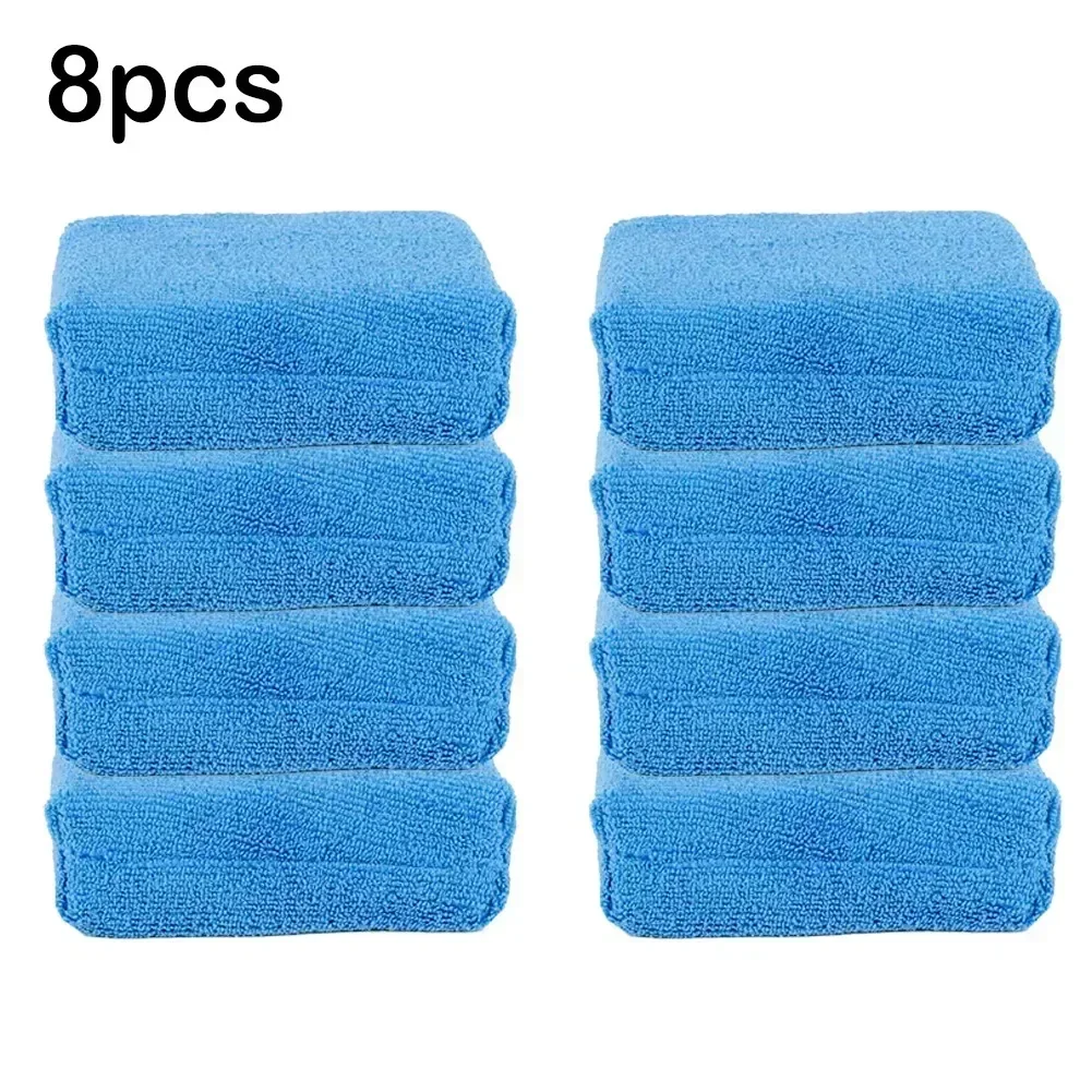 4/8 Pcs Car Cleaning Sponge Microfiber Wax Polish Applicator Detailing Washing Towel Pads Car Products Washing Accessories