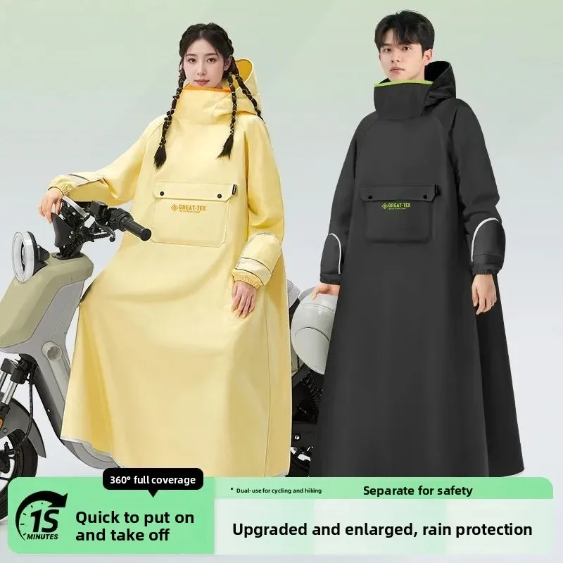 Long Full-Body  Vehicle Raincoat Thickened Separable Adult Women's Outerwear Cycling Rain Poncho Extra Large Size