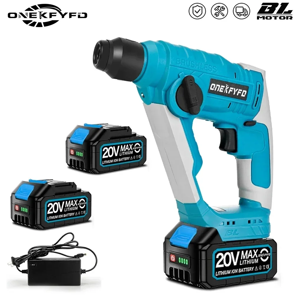 

2in1 Brushless Electric Hammer Cordless Electric Impact Drill Multi-function Rotary Electric Pick Tools for Makita 18V Battery