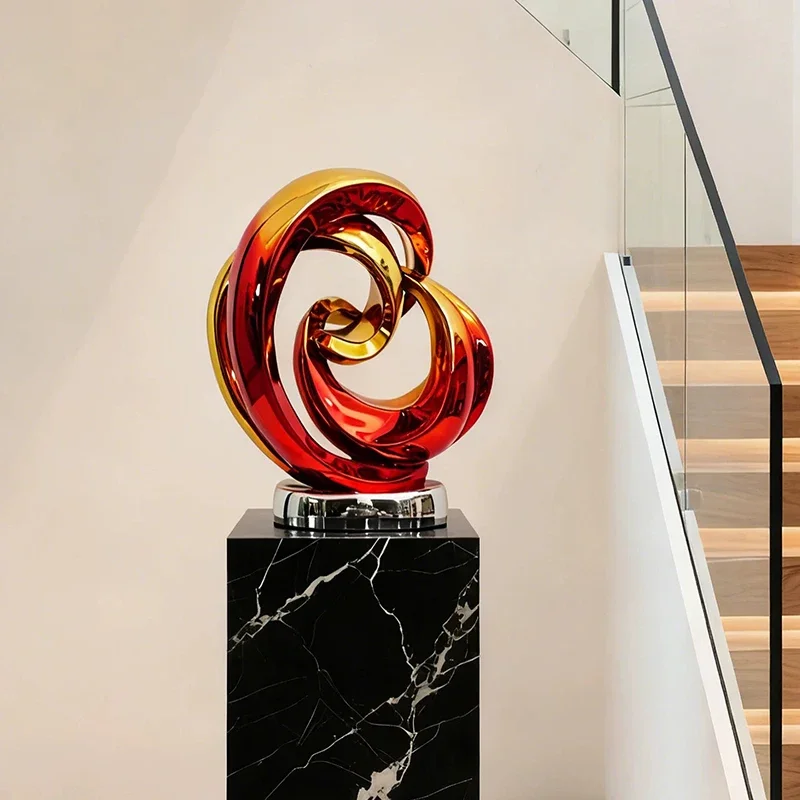 Electroplating Artwork Decor,Abstract Art Sculpture,Nordic Crafts Desktop Decoration,Living Room Hotel Ornaments,Luxury Gifts