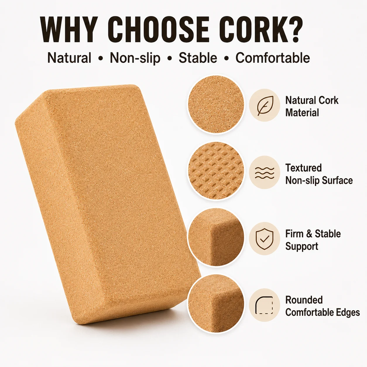 1 Bloque de Yoga de Corcho, Bl - Yoga Block Cork reseña y precio