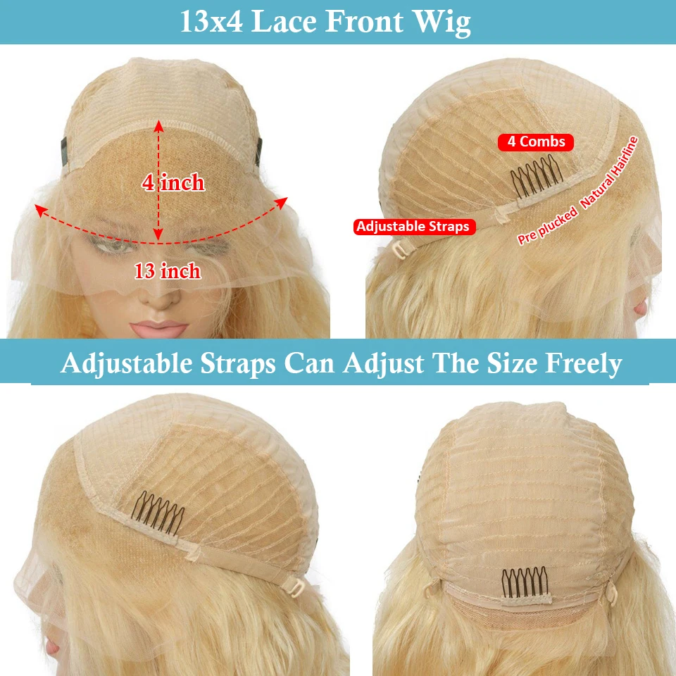 White Platinum Body Wave Lace Front Human Hair Wigs For Women Grey White Colored Straight Transparent 13X4 Lace Frontal Wig