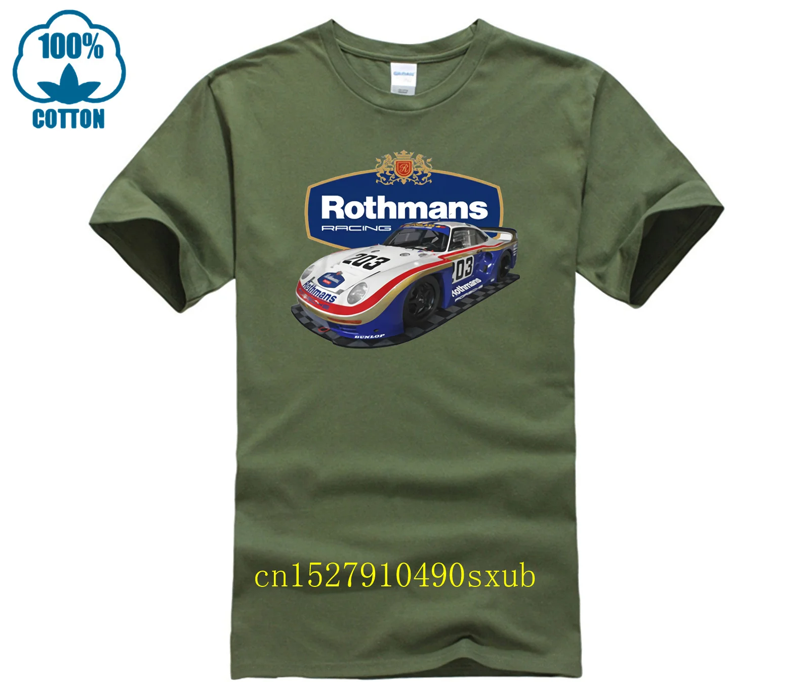 1986 961 Rothmans Classic Racing car T Shirt Le Mans 24 Group B IMSA Print T Shirt Men Summer top tee 2023 Summer T Shirt