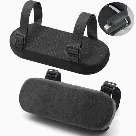 Single Universal Memory Foam Armrest Cushion, Elbow Support Armrest Pad, Pressure Relief Cover for Office Desk Chairs