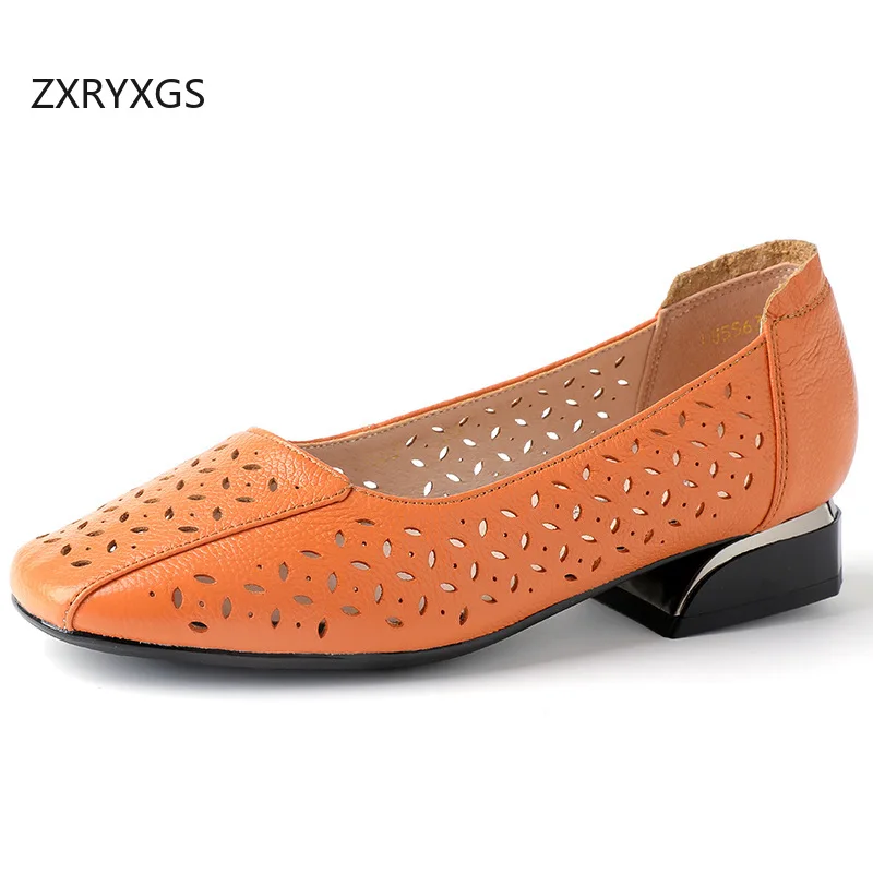 

ZXRYXGS верхняя обувь из воловьей кожи, дышащие сандалии из натуральной кожи, весна-лето 2023, элегантная модная обувь для банкета, большие размеры, прилив