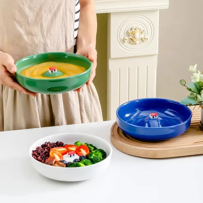 

Dishes Plate Ceramic House 7 Inches Flat Plate Porcelain 1 Dinner Plates Dishes For Home And Kitchen Rushed