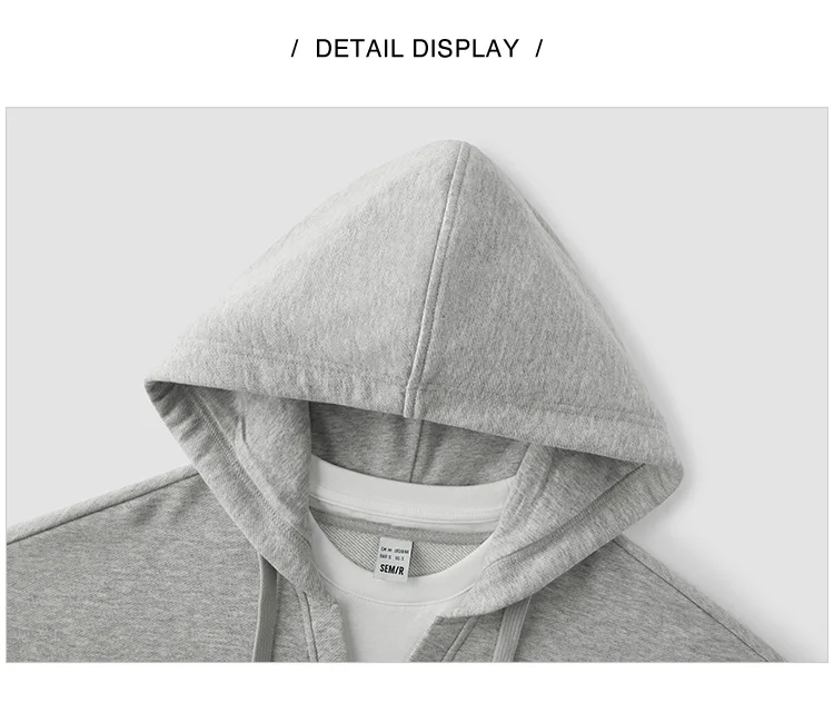 Semir Damen Hoodie mit Kapuze Übergroß Stickerei Patchwork Faux Zweiteiler Campus-Stil Herbst Sweatshirt Alltagskleidung 2026 – Detail 13