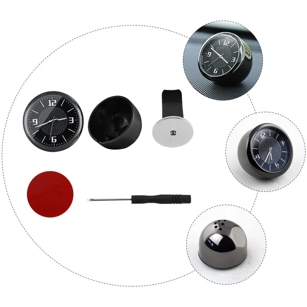 1 مجموعة حالة تنفيس معدنية صغيرة الفولاذ المقاوم للصدأ مصغرة الصلب الداخلية العالمي سيارة ساعة ديكور ساعة السيارة العالمية #3