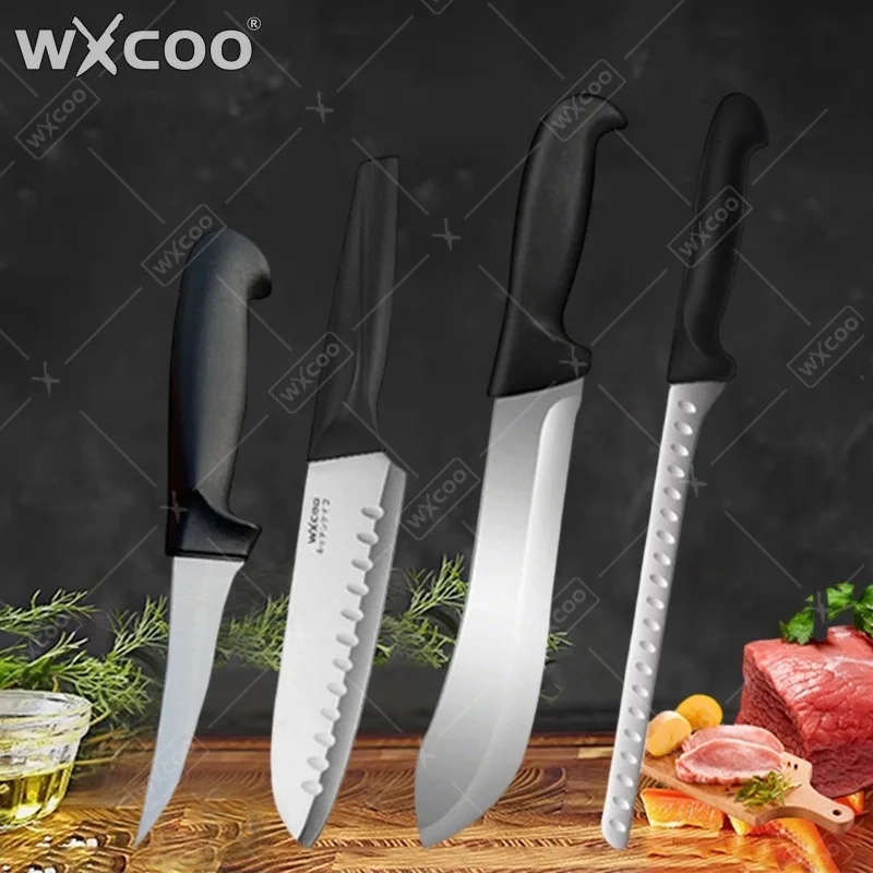 WXCOO Household Kitchen Knife Boning Stainless Steel Chef Knife BBQ Cooking Cutter Tool for Fruit Vegetable Ham Slicing Fish