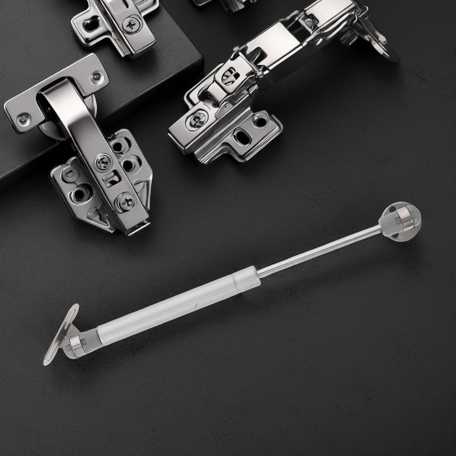 

2 pcs Hydraulic Support Rod Gas Spring Lift Support Pneumatic Lid Lifter Heavy Duty Garage Chest Hinges Cabinet Strut Hardware