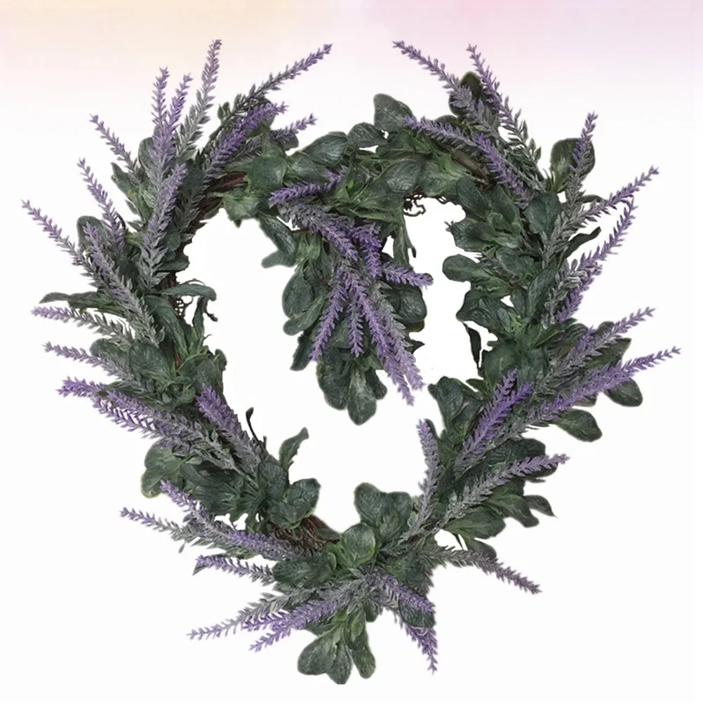 

Artificial Lavender Heart Shape Wreath Purple Hanging Decor for Home Wedding Party Door Window Wedding Garland
