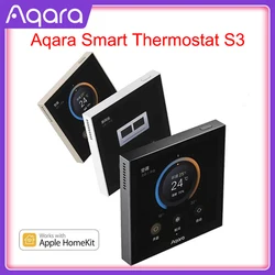 Aqara-Thermostat Intelligent avec Écran Tactile S3, Panneau 3.95, Prise en Charge de la Commande Vocale et de la Télécommande, Détection de la Température et de l'Humidité, pour Homekit