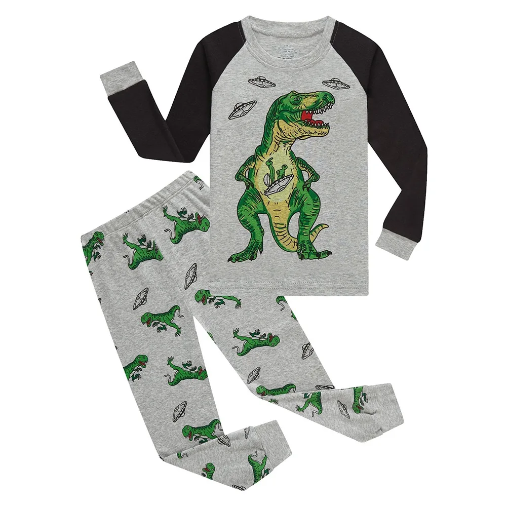 Boys Pajamas Clothes Suits Autumn Spring 3-12 Years Children Shark Dinosaur Pyjamas Sleep Suit Cotton Baby Boy Pijamas