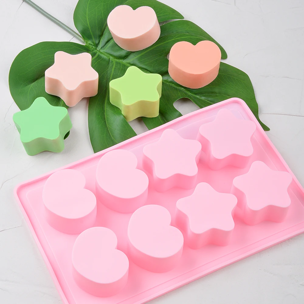 3d Heart Star Silicone Molds For Soap Making Handmade Soap Molds DIY Craft Maker