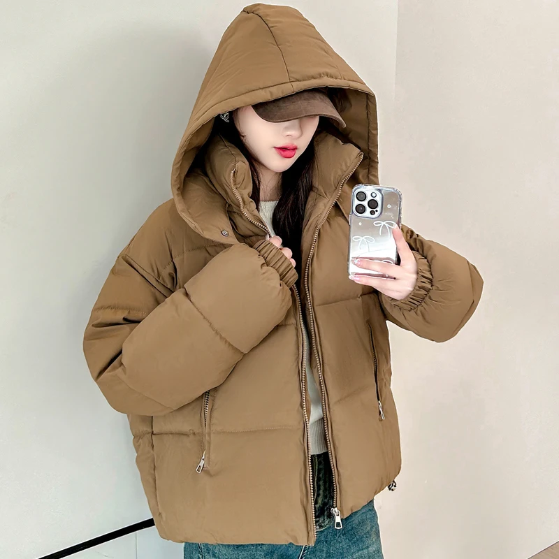 

Winter Jackets Woman 2024 Fashion Thick Warm Oversize Short Parkas Hooded