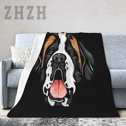 St. Saint Bernard Dog Best Friends For Life Blanket Multifunction Sofa Cover Single Bedsheet Throws Plaid flannel fleece Winter