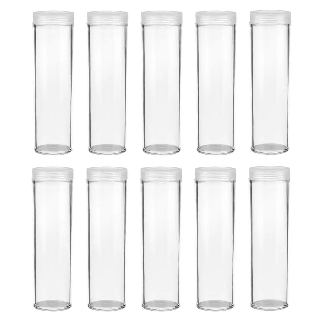 Coin Storage Case 25mm Plastic Coin Holder Protective Capsule Tube for Collector Storage