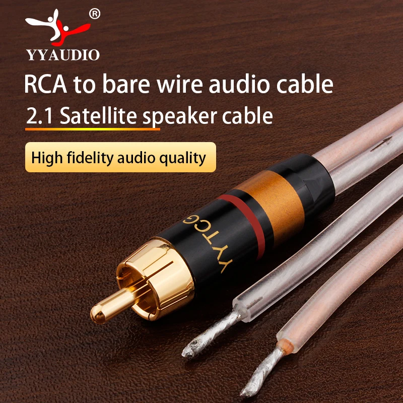 ​HiFi RCA Speaker Cable Bare Wire With Replaceable Plug Speaker Wire To RCA Plug Connector Adapter To Bare Wire