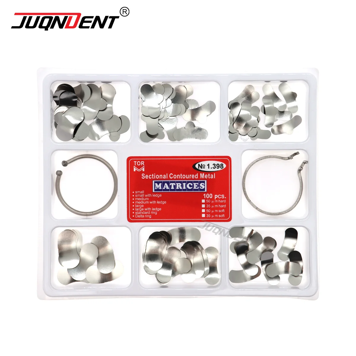 

Dental Metal Matrices Dental Sectional Contoured Metal Matrices Matrix With Resin Clamping/Seperating Ring Dentist Tools