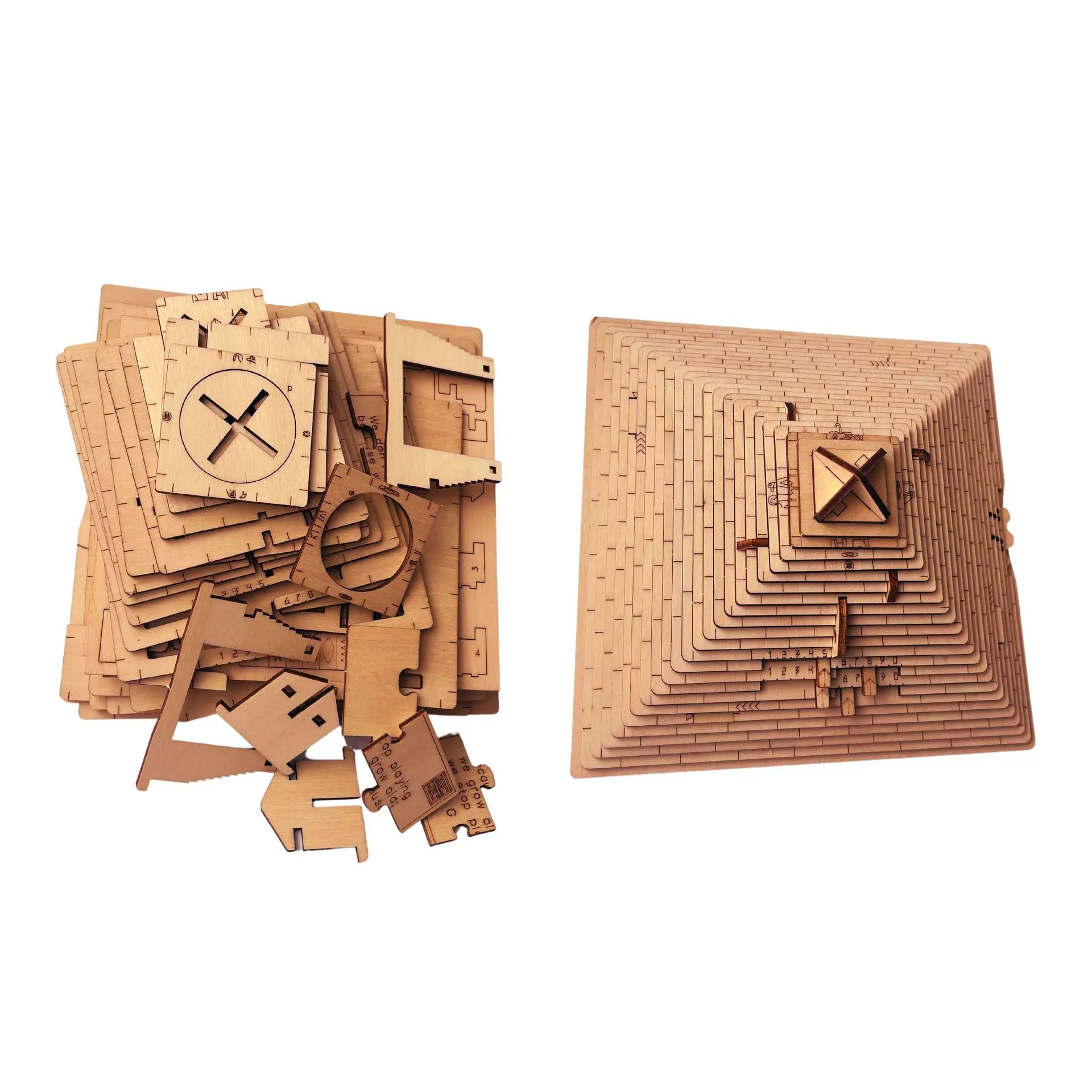 Creative Gift Box Pyramid Puzzle Mechanism Box Level 10 Hell Difficulty High IQ Puzzle Toy