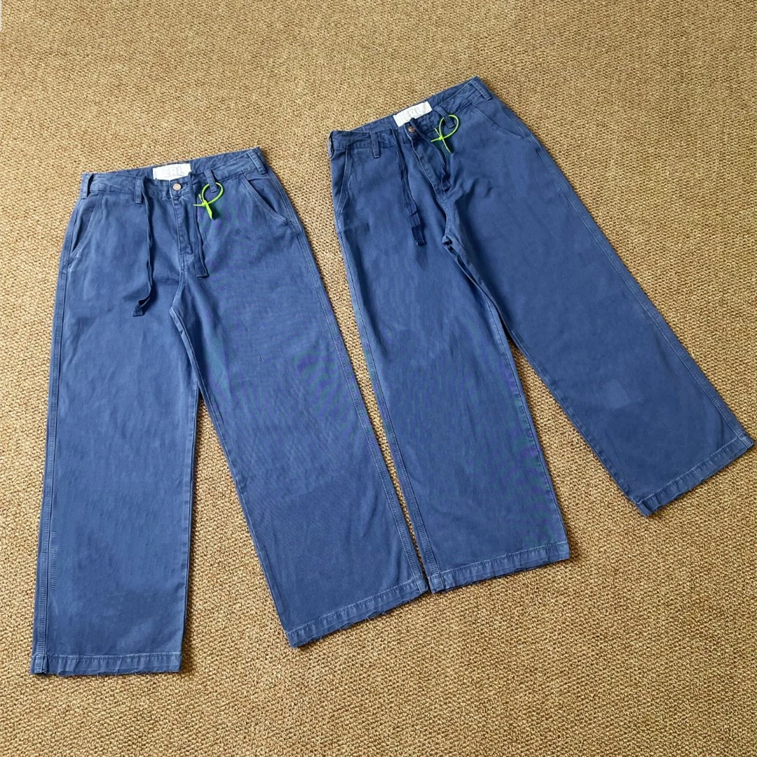 

Blue Washed Vintage Trousers Pants Men Women 1:1 High Quality Trousers Jogger Drawstring Sweatpants
