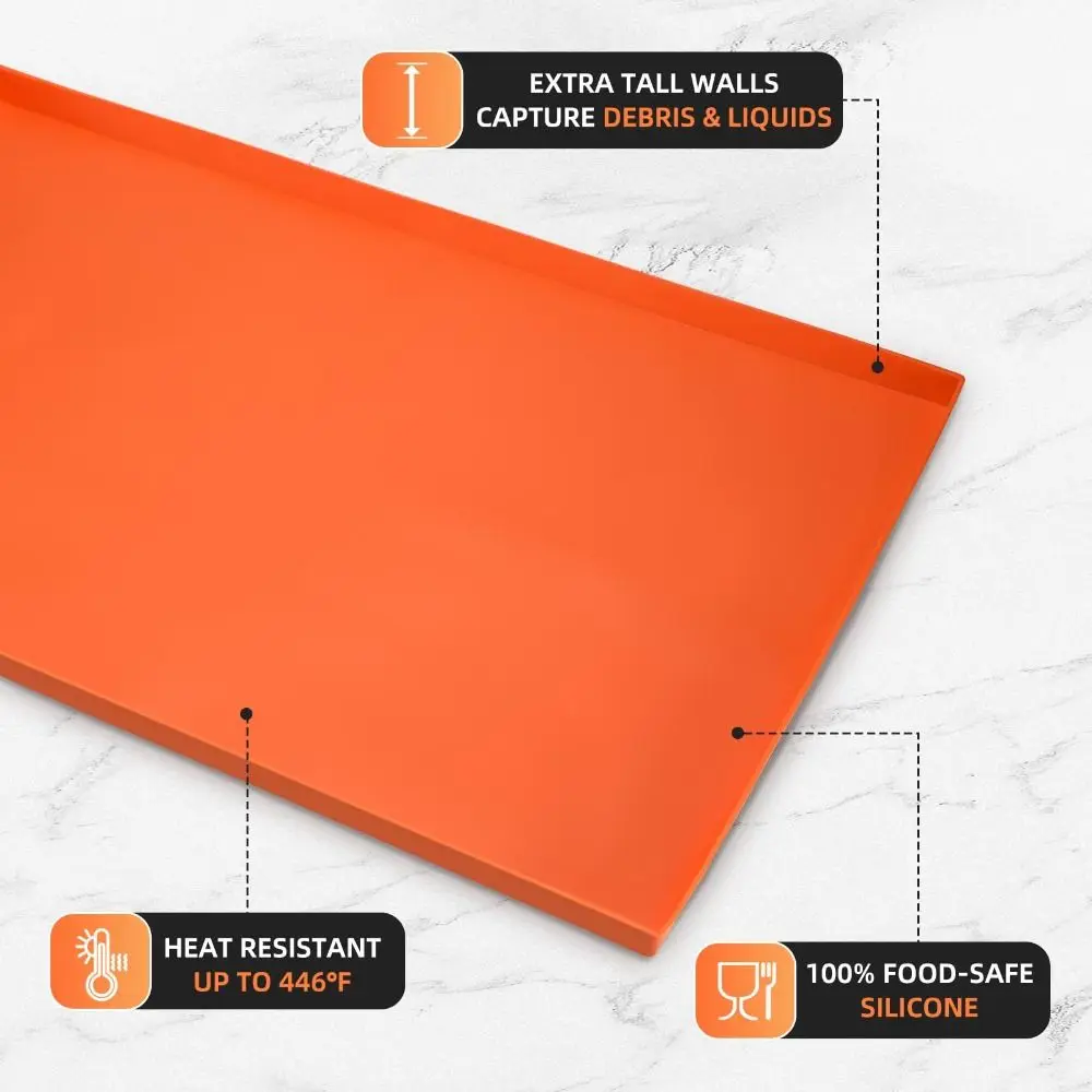 17/22/28/36 Inch Griddle Mat Cover Food Grade Silicone Against Grease Griddle Cover True All-Encompassing Coverage