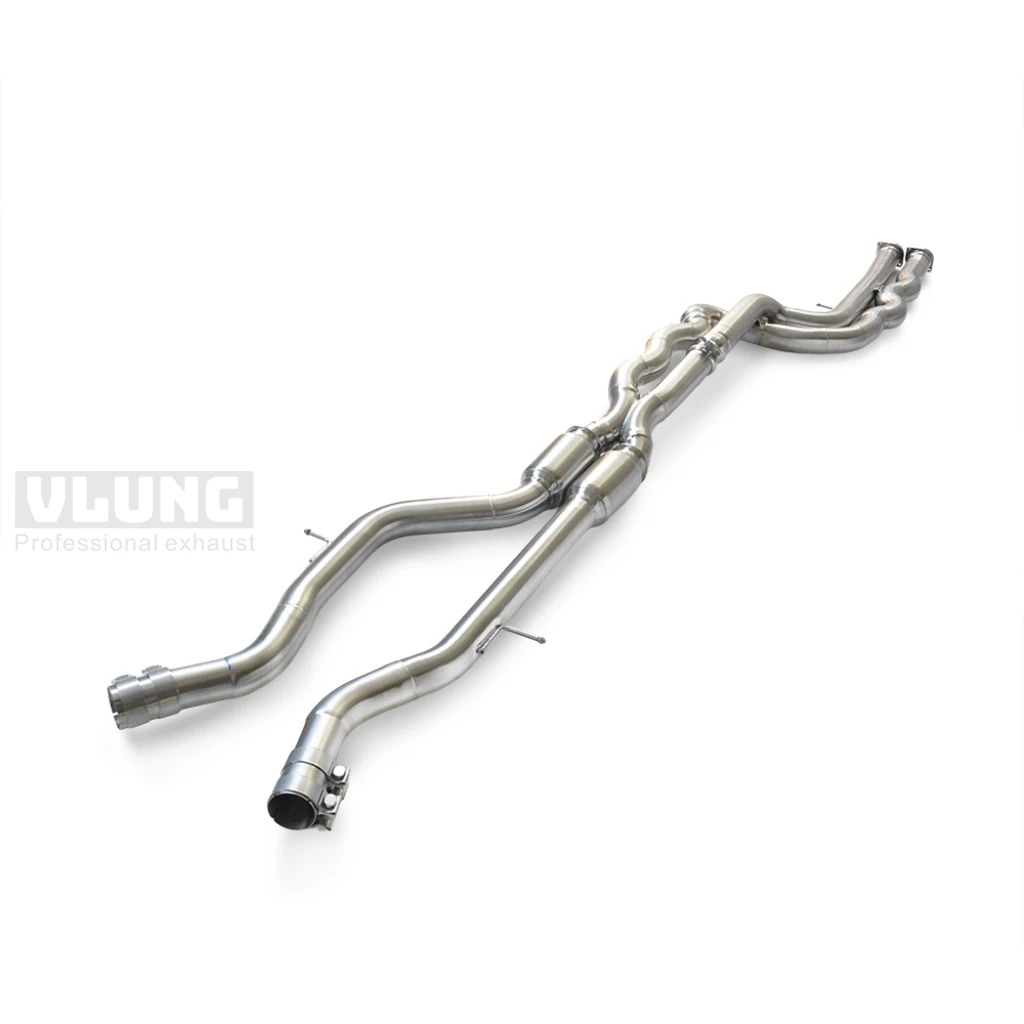 Equipped with a resonator and an equally long exhaust section  for BMW M3 M4 F80 F82 F83 S55 3.0T 2014-2019 SS304 exhaust pipe