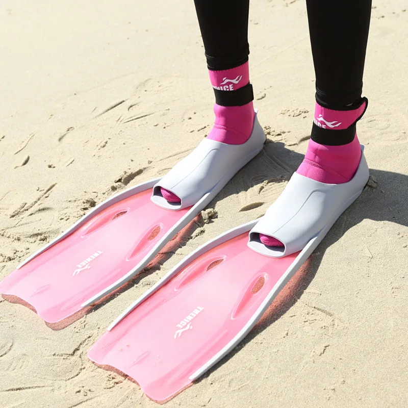 

TaoBo Brand Thenice New Swimming Frog Shoes Soft Silicone Long Fins for Snorkeling Diving Pink Size35-46 Quick Lace Water Fins