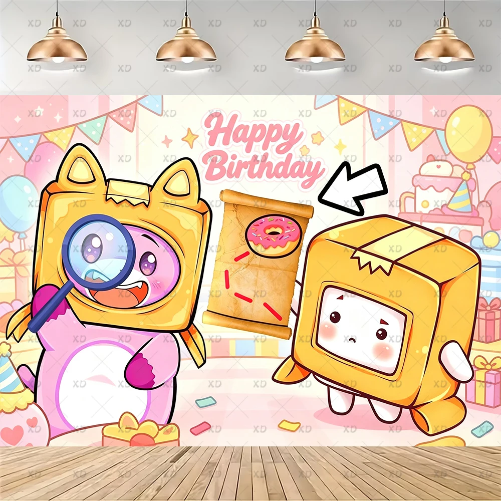 Cute Lankying Boxes Theme Birthday Party Decoration Set