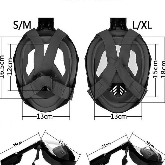 Source Factory Складные очки для подводного плавания для взрослых Маска для дайвинга Полностью сухая маска для плавания Дышащая и защита от удушья