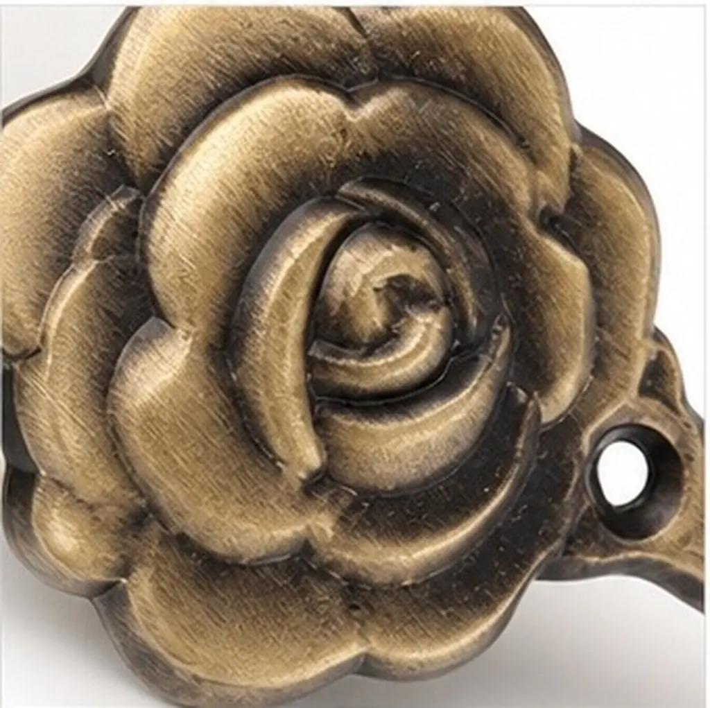 Elegant Iron Curtain Tiebacks Set – Heavy-Duty Wall-Mounted Drapery Holdbacks with Rose Flower Design, 4 Pieces