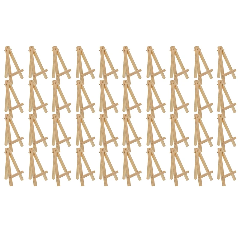 Mini Wood Display Easel, 40Pcs, Perfect For Displaying Small Canvases, Business Cards, Photos
