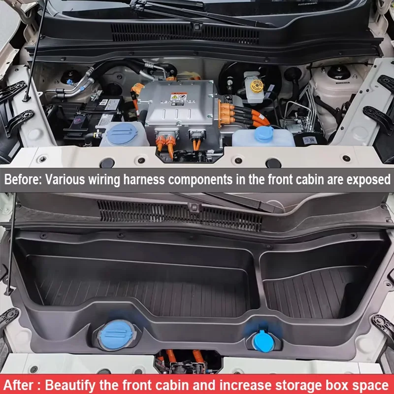Auto Kabine Trunk Organizer Box Für Leapmotor T03 2023 2024 2025-IN Vordere Große Kapazität Motorhaube Stamm Lagerung box Teile – Detail 5