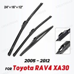 Wiper Front & Rear Wiper Blades Set Kit For Toyota RAV4 XA30 2005 - 2012 Windshield Windscreen Window Brush 24