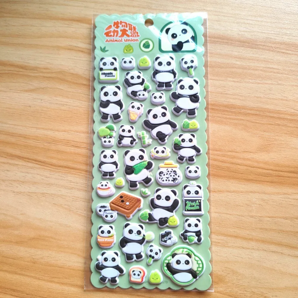4-Piece لطيف الحيوان فقاعة ملصقات الفيل ديناصور جرو الباندا أنماط متعددة الكرتون BulingBuling ملصقات مخزن