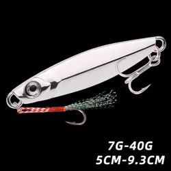 1Pcs Spoon Metal VIB 3D Eyes Jigs Fishing Lure 7g 10g 15g 20g 30g 40g Electroplated  Silver Fishing Lues Hard Bait Mackerel Bass