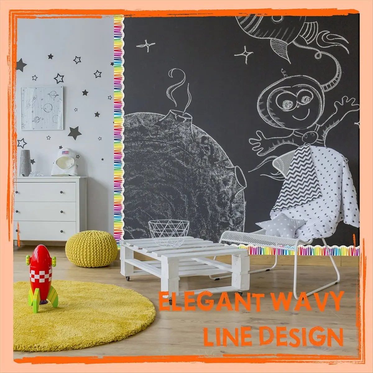 A95G 1 Roll 59ft Self Adhesive Bulletin Board Borders Scalloped Border Trim with Pencil Patterns for Classroom Decor