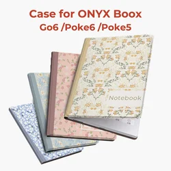 twosheep Floral Notebook Magnetic Case suit for Boox Go6 GenII Go6 Poke7 Poke6 Poke5 Auto Wake Slim Protective Folio Shell Cover