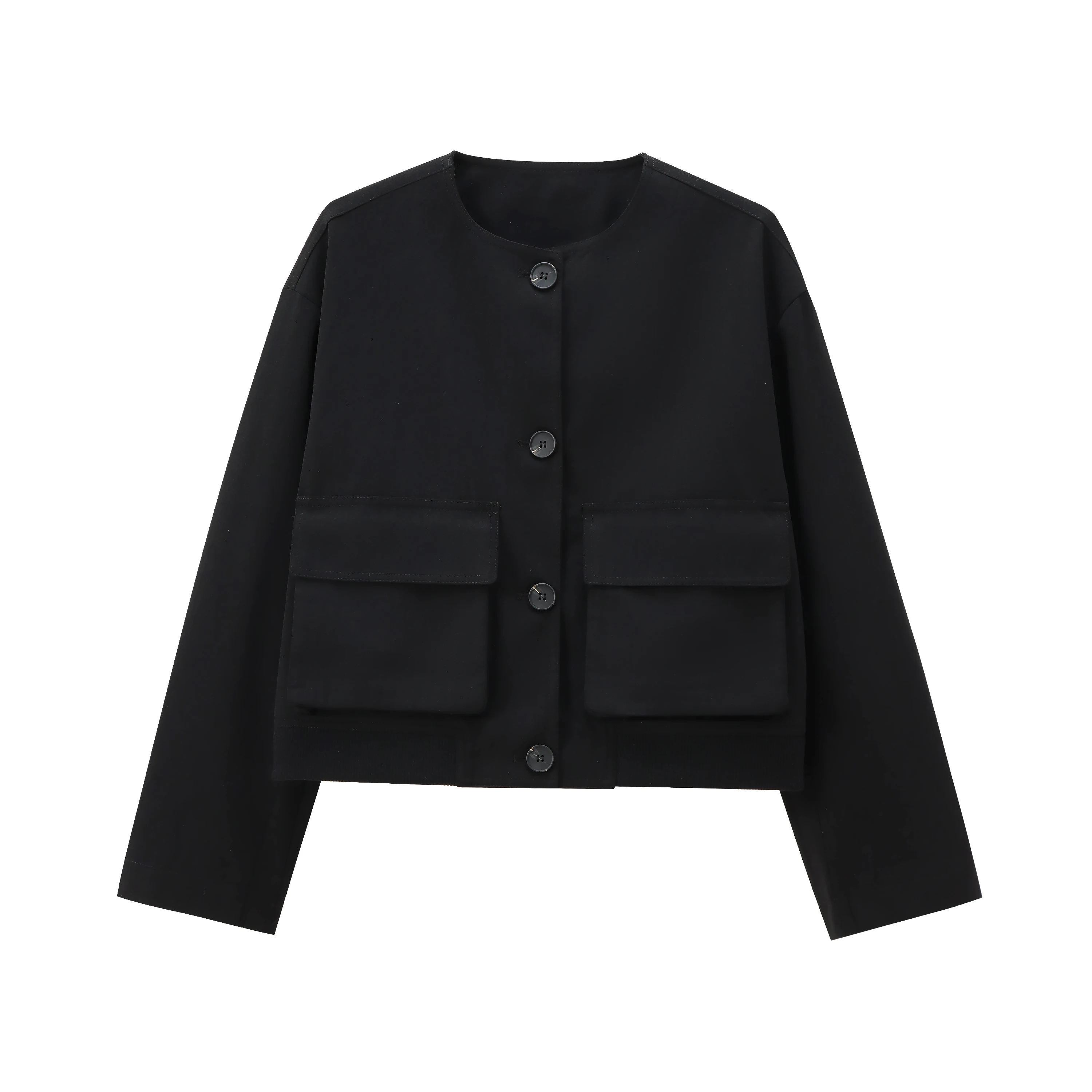 

Women's clothing autumn new products simple and versatile casual and fashionable pocket decoration bomber jacket