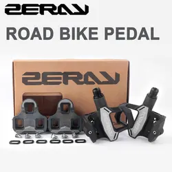 Zeray Road Bike Pedal Carbon Fiber Locking Pedals ZP-115Cr ZP112 Speed Bike Clip Bearing for KEO System with Locking Plate