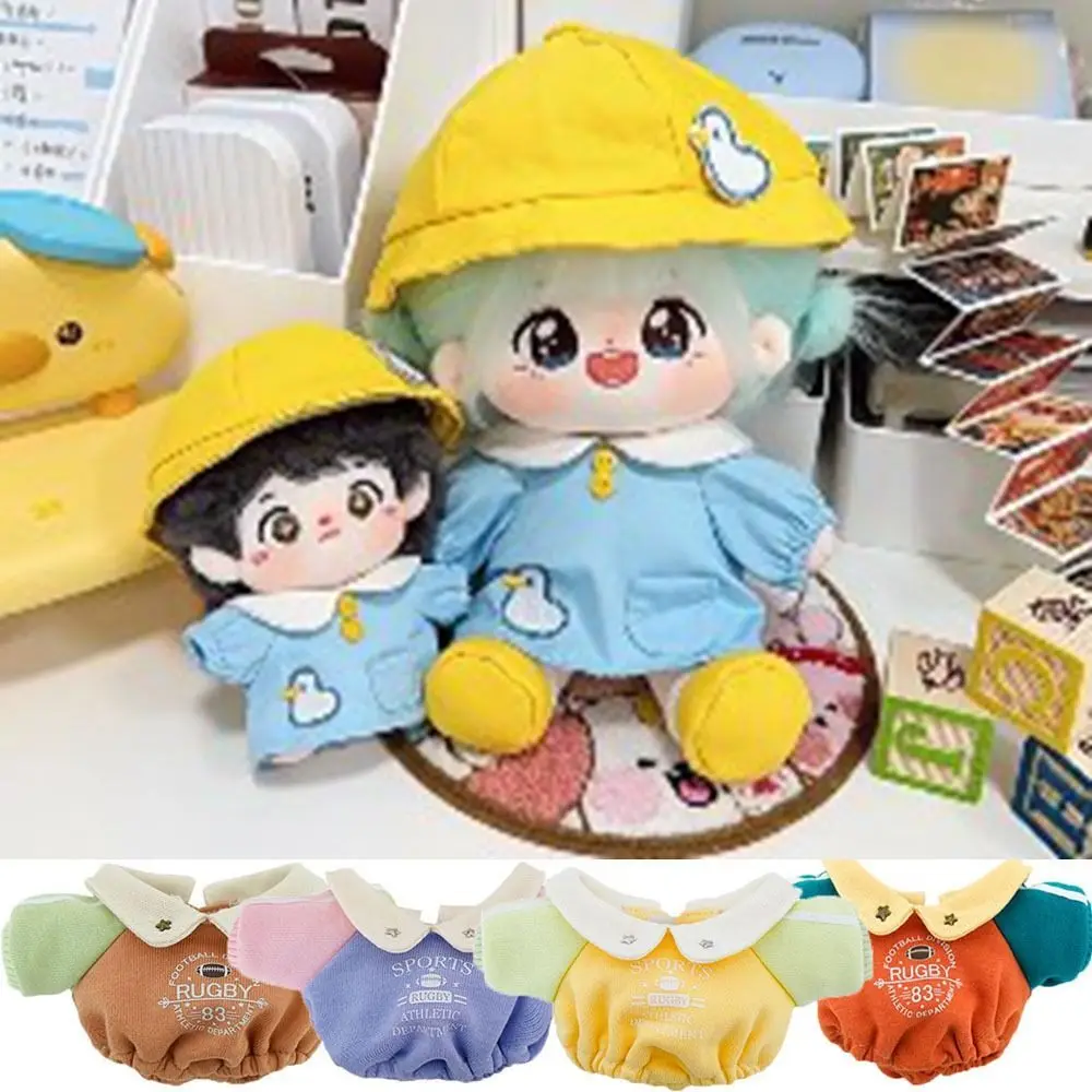 Cute Duck Plush Cloak Suit para Idol Dolls, Roupas de Boneca, Bucket Hat, Tops e Shorts, Mini Cap, Camisa e Calças, 10 cm, 20cm